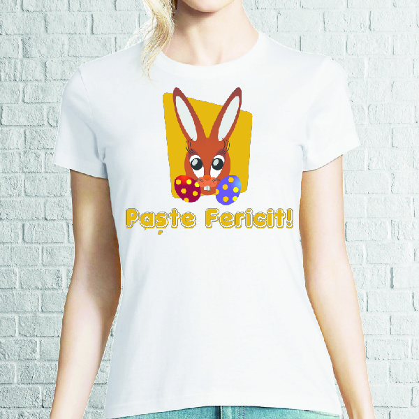 Tricou damă - Iepuraș de Paște cu ouă