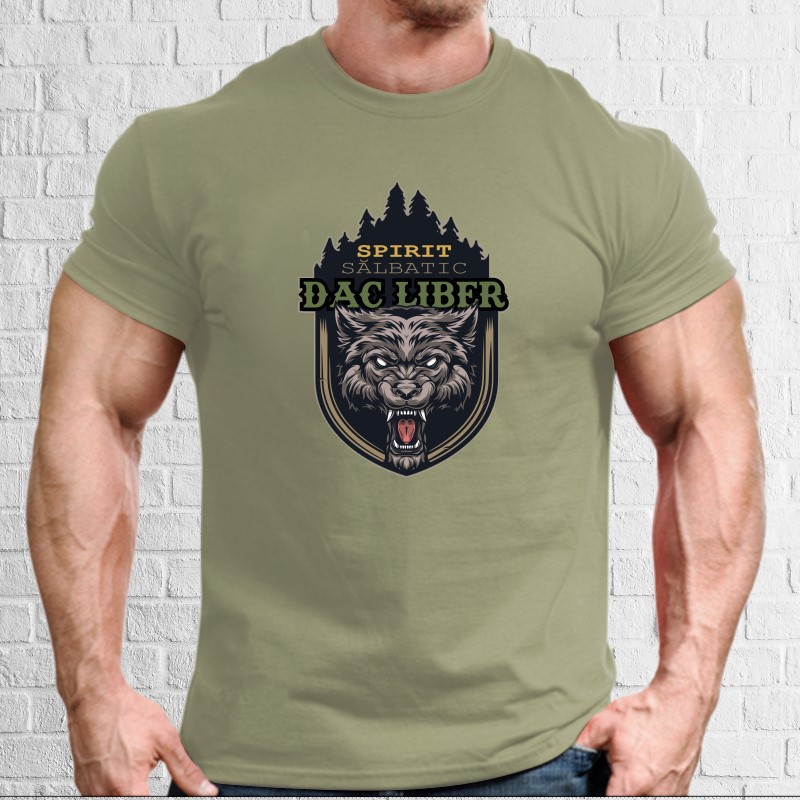 Tricou bărbat - Lupul Dac Liber Spirit Sălbatic