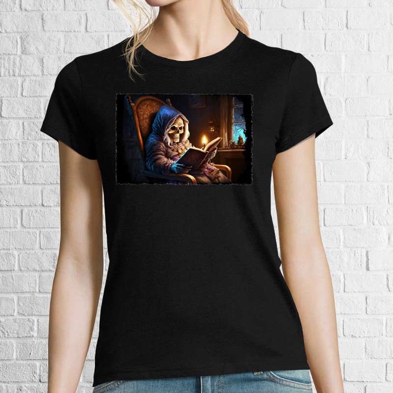 Tricou damă - Moartea citind