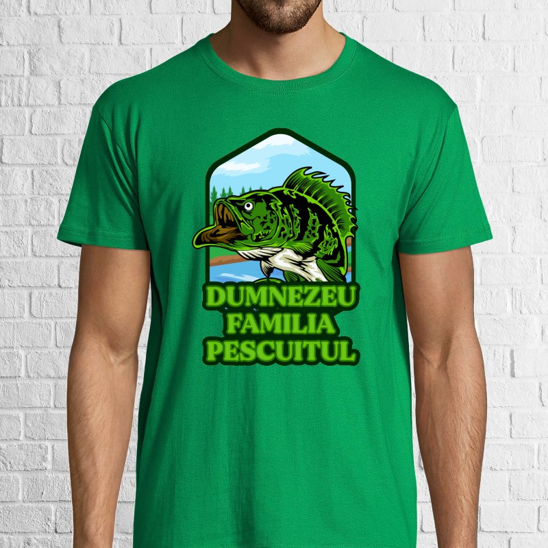Tricou bărbat - Dumnezeu, Familia, Pescuitul