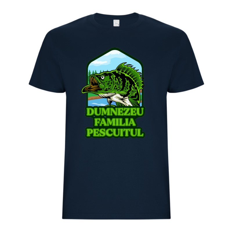 Tricou bărbat - Dumnezeu, Familia, Pescuitul