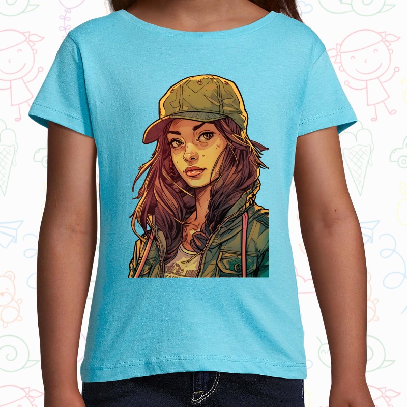 Tricou copil - Cyberpunk Military Girl