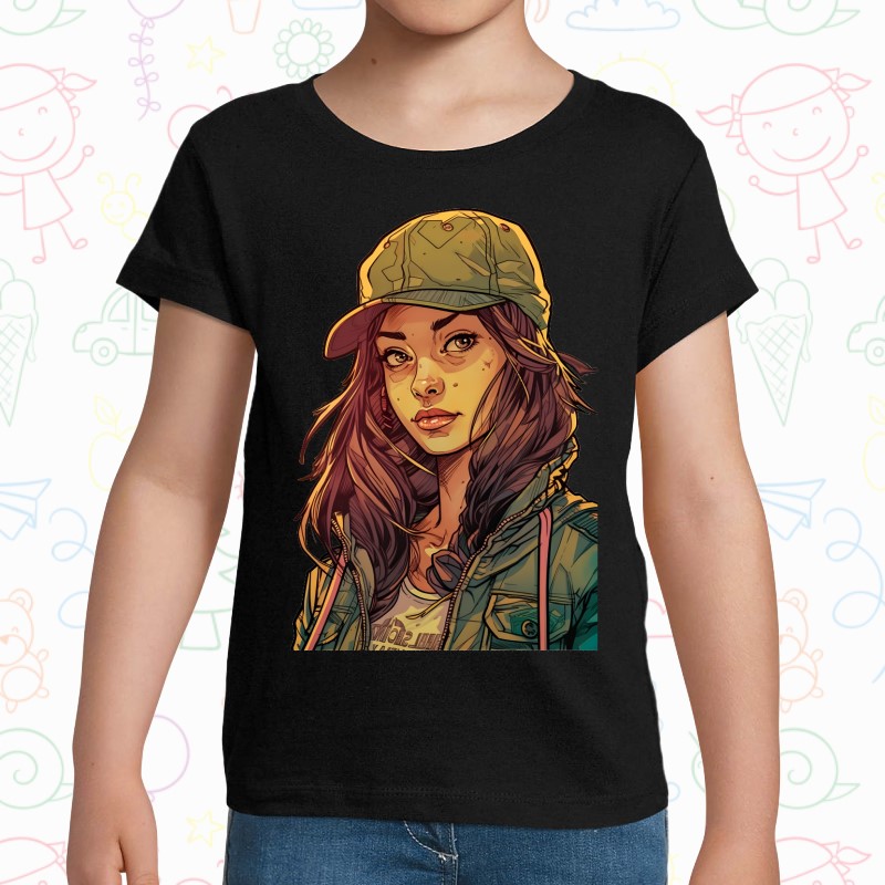 Tricou copil - Cyberpunk Military Girl