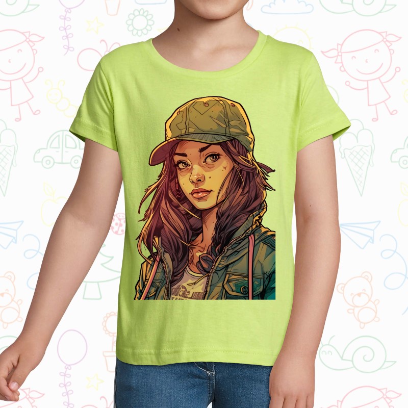 Tricou copil - Cyberpunk Military Girl