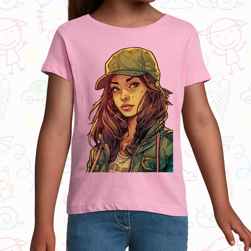 Tricou copil - Cyberpunk Military Girl