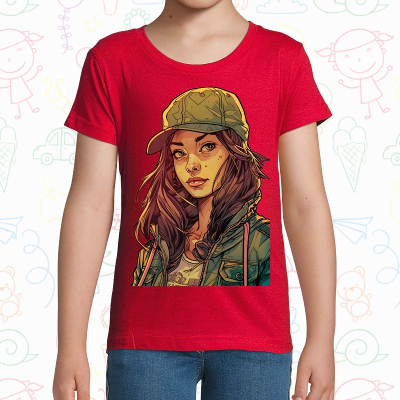 Tricou copil - Cyberpunk Military Girl