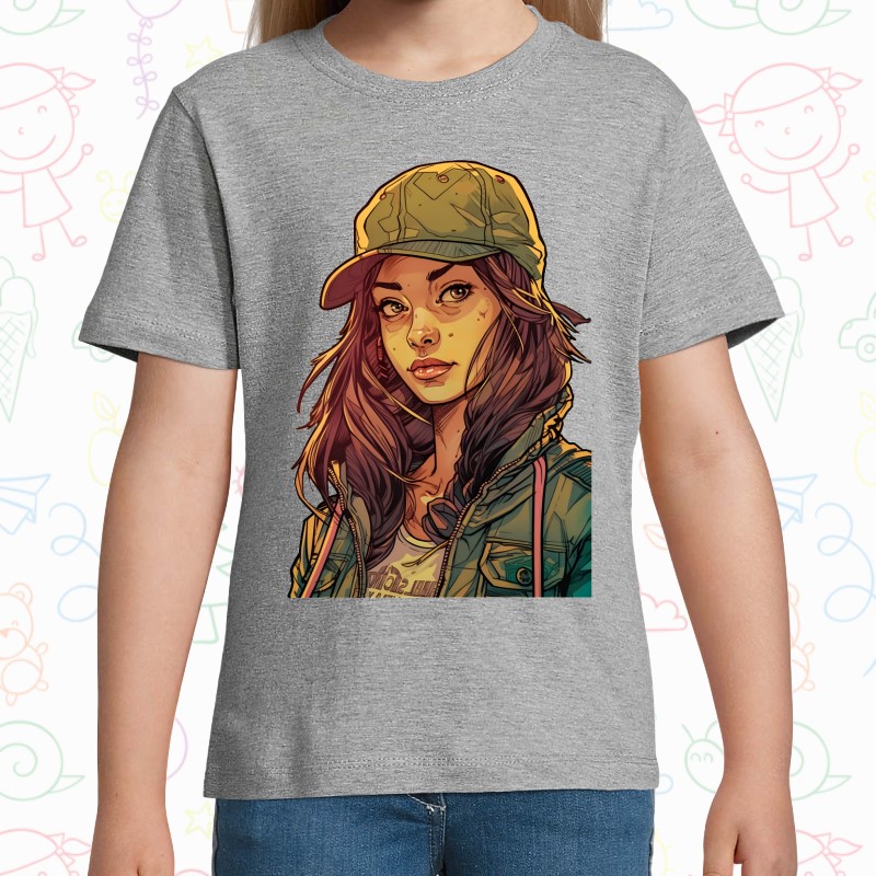 Tricou copil - Cyberpunk Military Girl