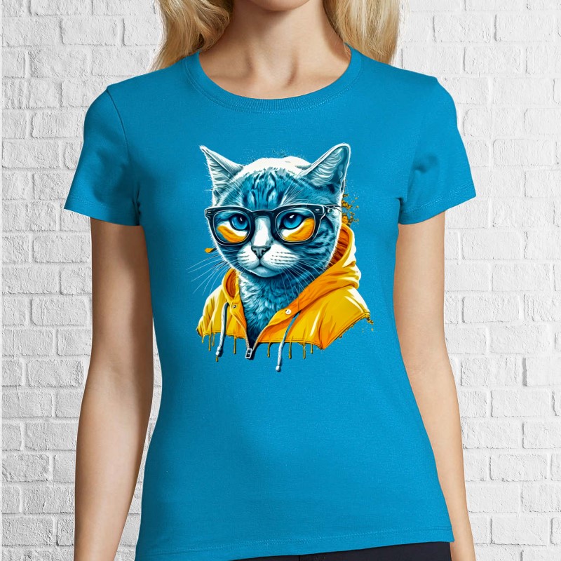 Tricou damă - Cyberpunk Cat