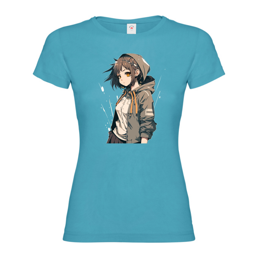 Tricou damă - Anime Hoodie Girl