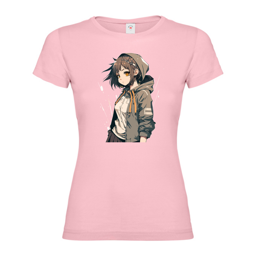 Tricou damă - Anime Hoodie Girl