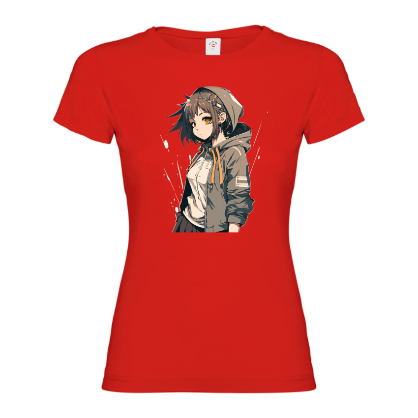 Tricou damă - Anime Hoodie Girl