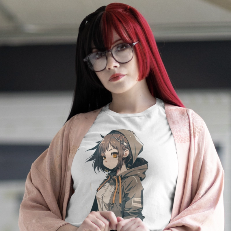 Tricou damă - Anime Hoodie Girl