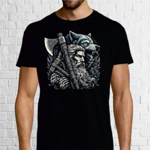 Tricou bărbat - Războinic cu lup