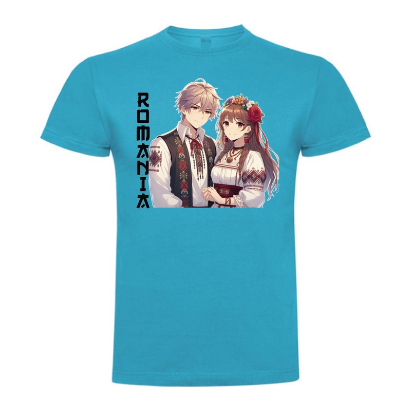 Tricou bărbat- Romania - Cuplu Anime