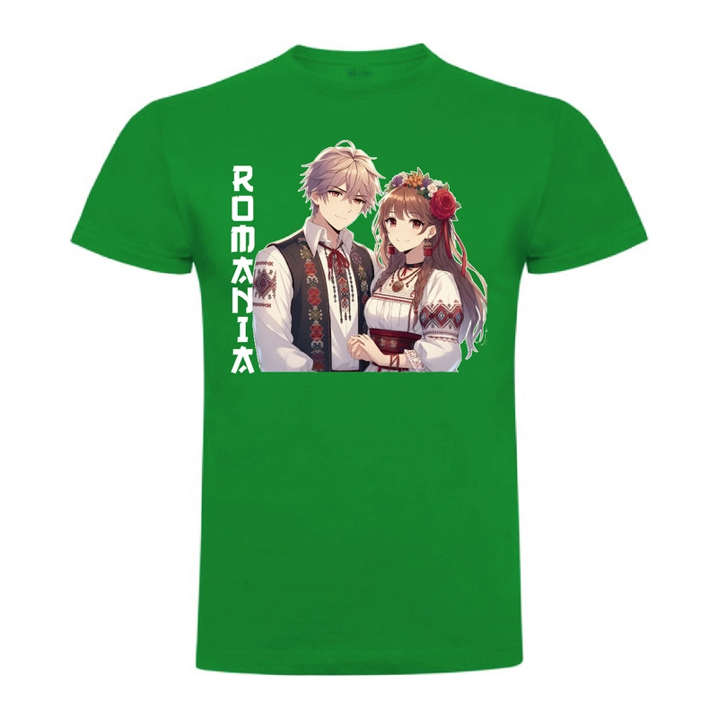 Tricou bărbat- Romania - Cuplu Anime
