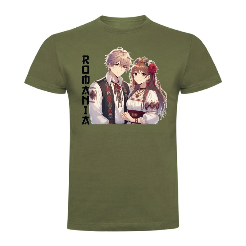 Tricou bărbat- Romania - Cuplu Anime