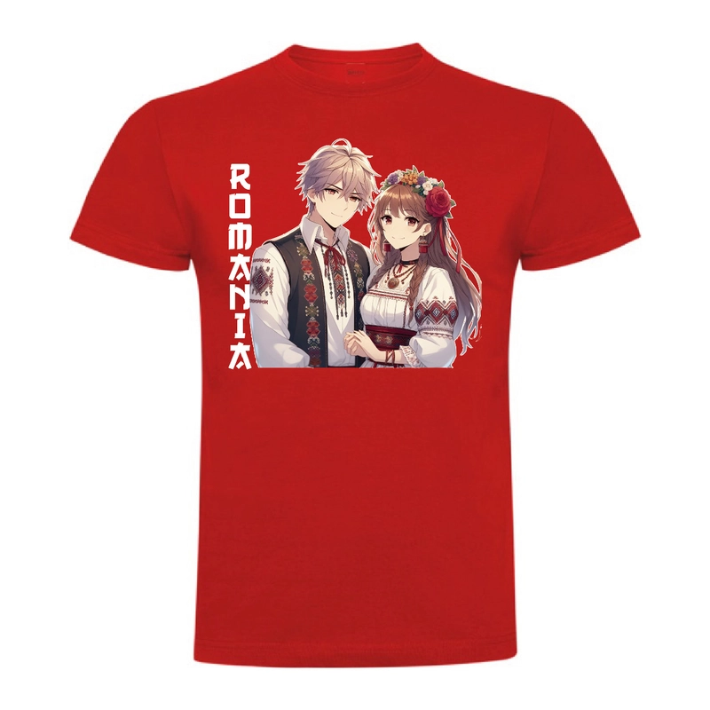 Tricou bărbat- Romania - Cuplu Anime
