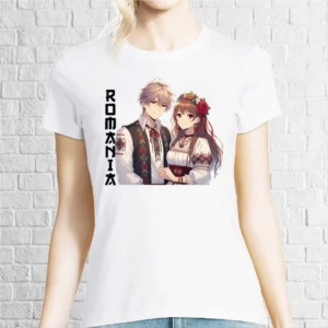 Tricou damă- Romania - Cuplu Anime