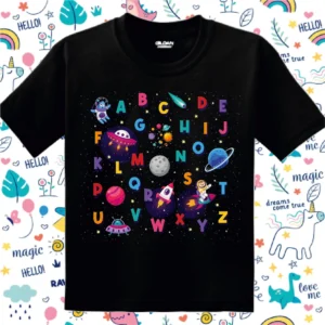 Tricou copil - Alfabet spațial