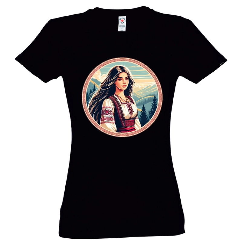 Tricou damă - Româncă in ie Tricou damă - Româncă in ie