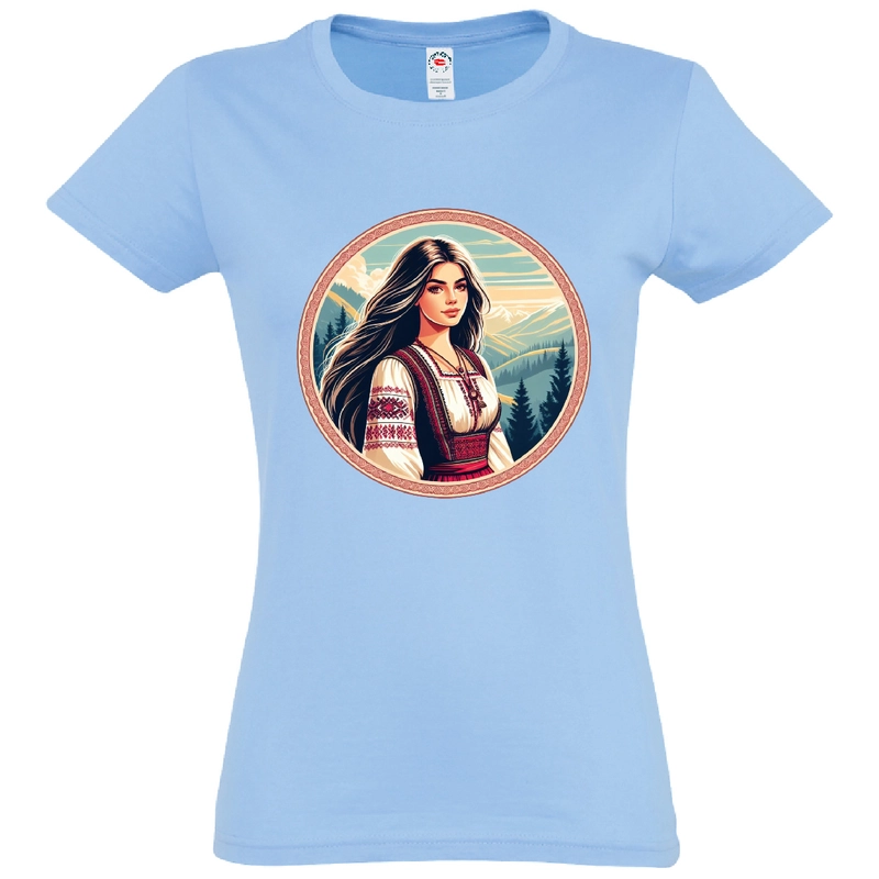 Tricou damă - Româncă in ie Tricou damă - Româncă in ie