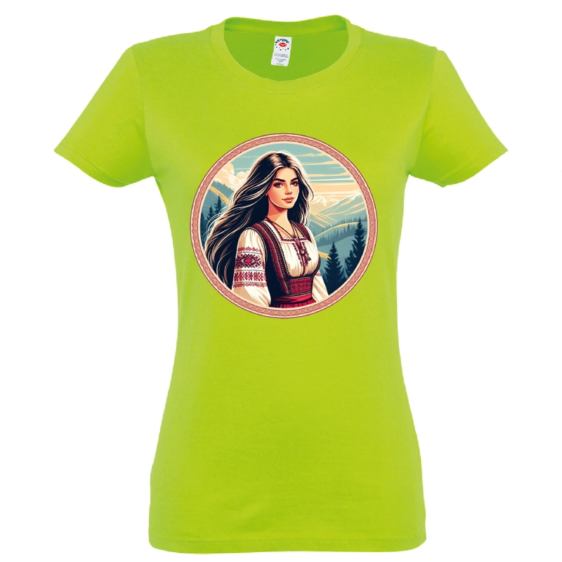 Tricou damă - Româncă in ie Tricou damă - Româncă in ie