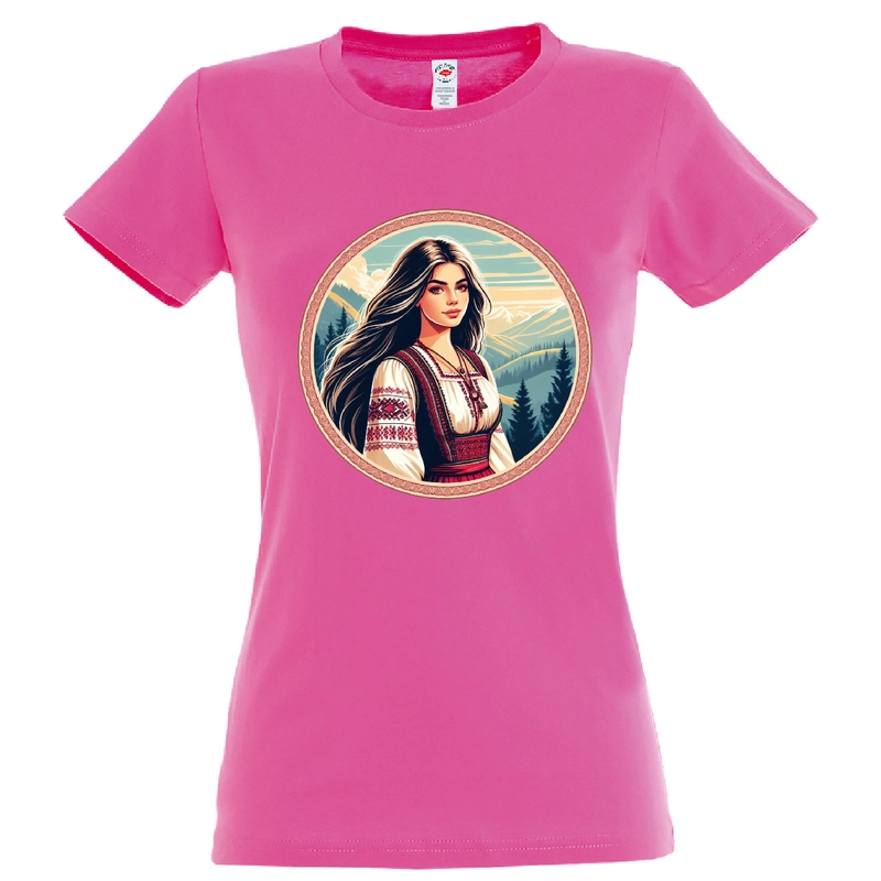 Tricou damă - Româncă in ie Tricou damă - Româncă in ie