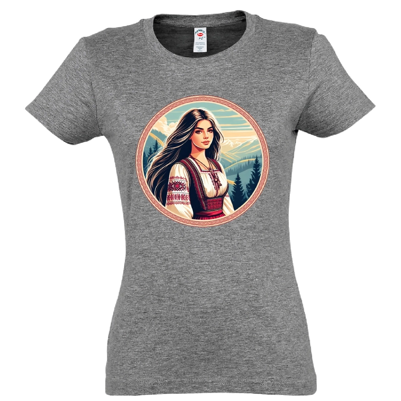 Tricou damă - Româncă in ie Tricou damă - Româncă in ie