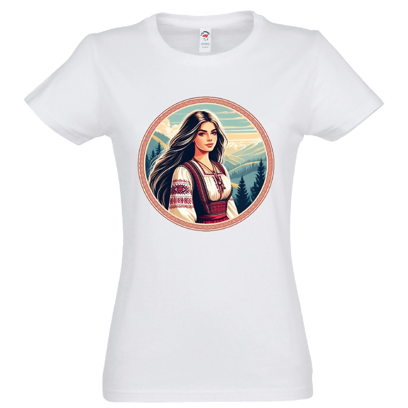 Tricou damă - Româncă in ie Tricou damă - Româncă in ie