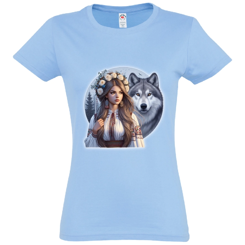 Tricou damă - Româncă și lup