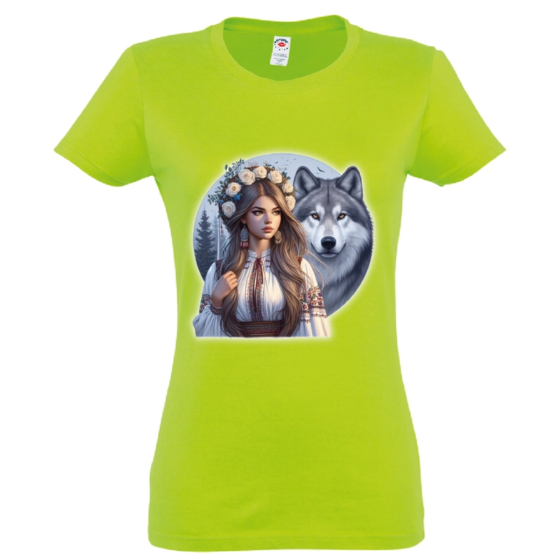 Tricou damă - Româncă și lup