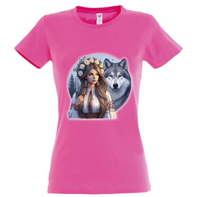 Tricou damă - Româncă și lup