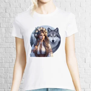 Tricou damă - Româncă și lup