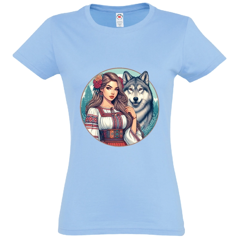Tricou damă - Româncă cu lup