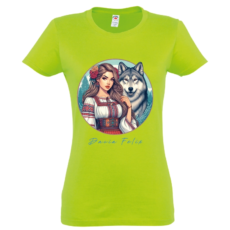 Tricou damă - Dacia Felix - Fata cu lup