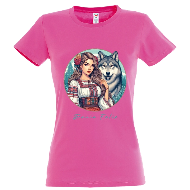 Tricou damă - Dacia Felix - Fata cu lup