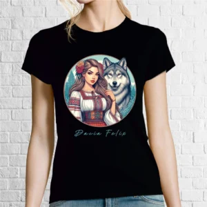 Tricou damă - Dacia Felix - Fata cu lup