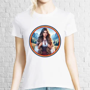 Tricou damă - Româncă de la munte cu tricolor