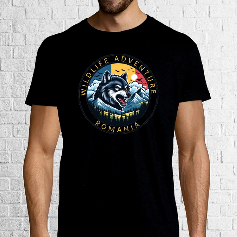 Tricou bărbat - Romana Wildlife Adventure - Lup Tricou bărbat - Romana Wildlife Adventure - Lup
