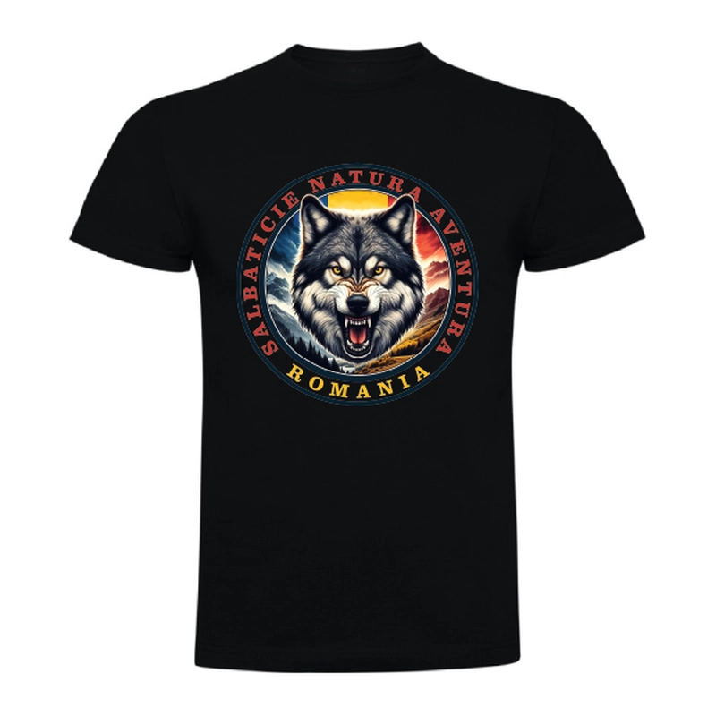 Tricou bărbat - Romana Salbaticie Natura Aventura - Lup