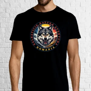 Tricou bărbat - Romana Salbaticie Natura Aventura - Lup