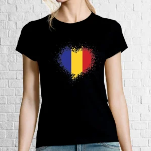 Tricou damă - Inima tricoloră a româncei