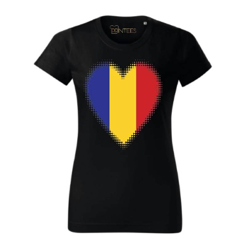 Tricou damă - Inima tricoloră
