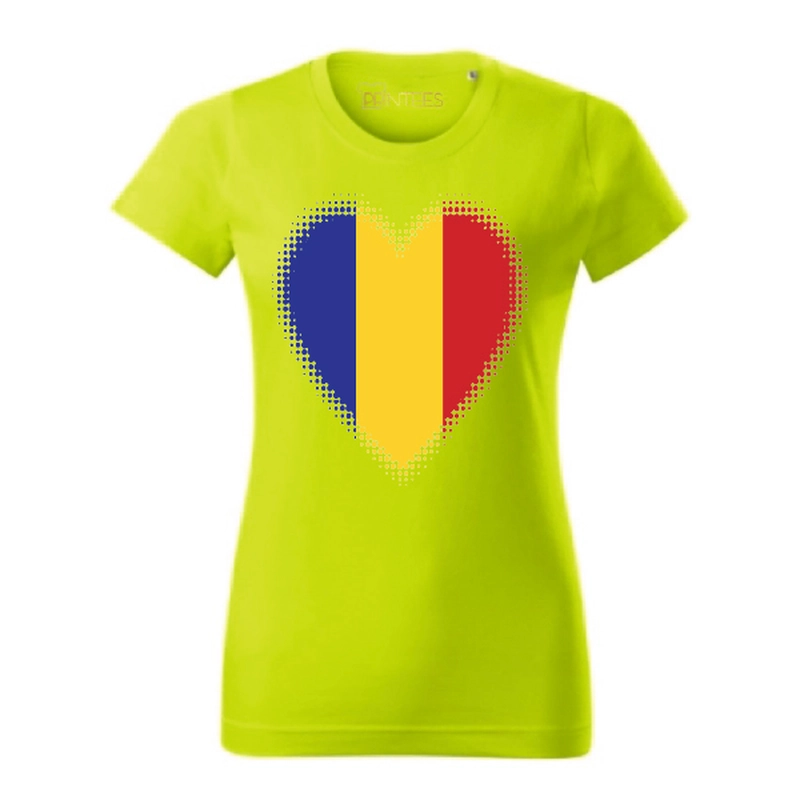 Tricou damă - Inima tricoloră