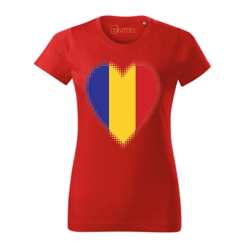 Tricou damă - Inima tricoloră