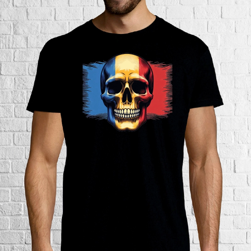 Tricou bărbat - Craniu cu tricolor