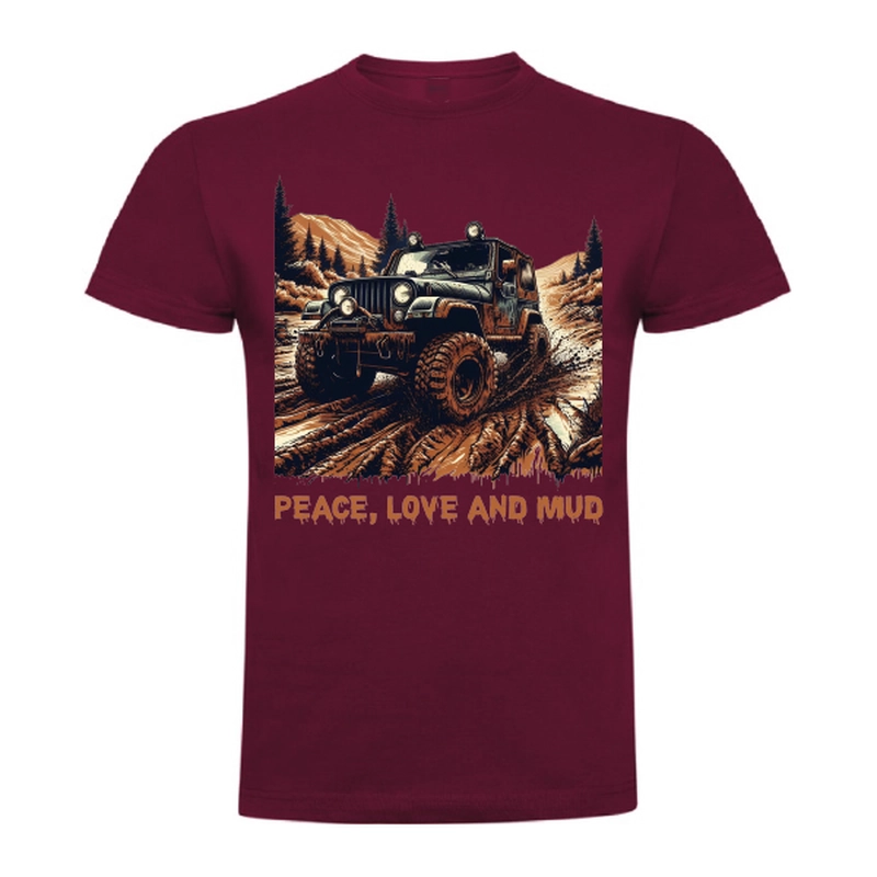 Tricou bărbat - Peace, Love and Mud