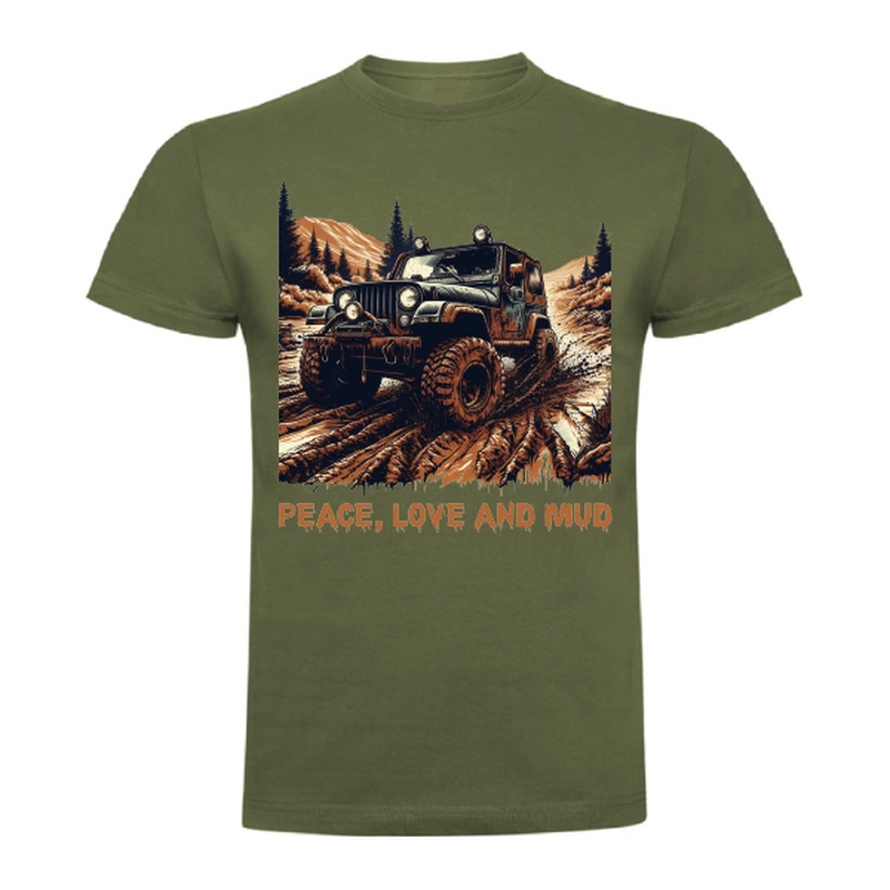 Tricou bărbat - Peace, Love and Mud