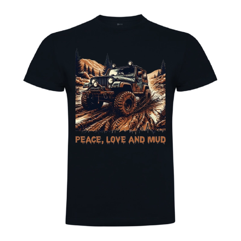 Tricou bărbat - Peace, Love and Mud
