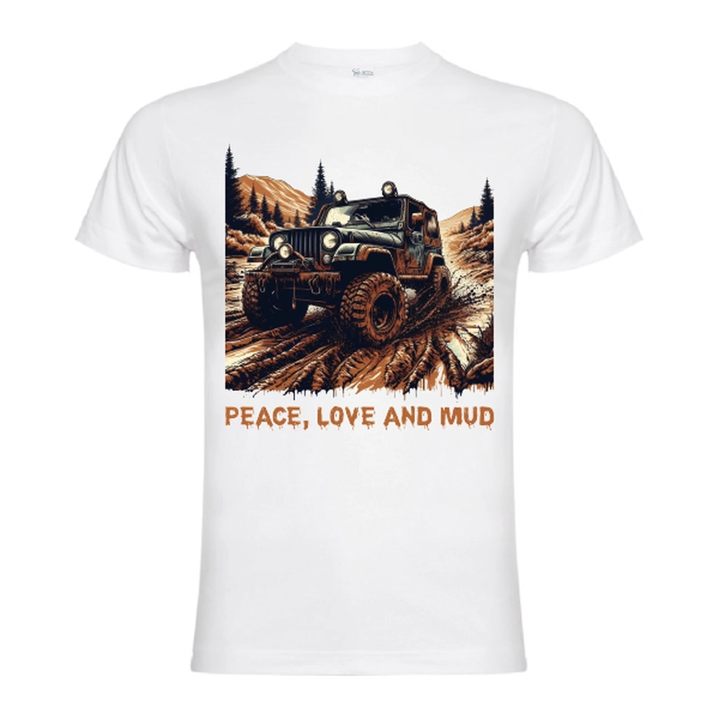 Tricou bărbat - Peace, Love and Mud